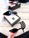 Triangolo İnce Topuk 7 Cm Siyah Süet Stiletto